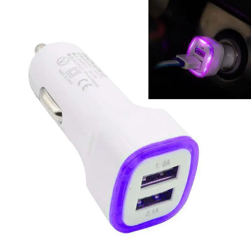 2.1A 1.0A 5 Вт Светодиодный Dual USB 2 Порты автомобиля Зарядное устройство зарядки