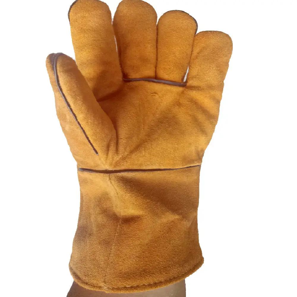 1 пар/уп. огнеупорные прочные коровья кожа сварщику перчатки анти-тепло перчатки для безопасности работы для наплавной Металл ручные инструменты защитные Горячие