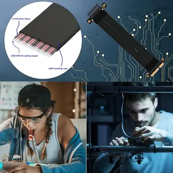 

PCIe 3.0 x4 Riser Card Extender Cable PCI Express Connector Graphics Card Cable Extension Port Adapter Connector Graphics Card