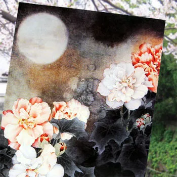 1 шт. Восточная эстетика карта красивый цветок луна ночь большой размер Mid-Autumn праздничная открытка Павлин можно отправить 3 листа