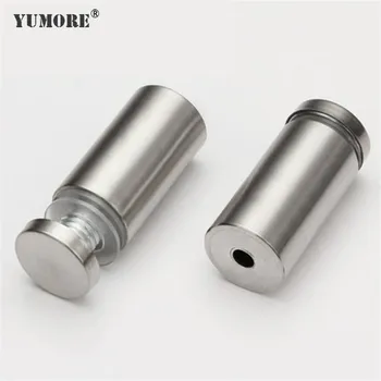 

YUMORE Free Shipping 201 Stainless Steel Hollow Glass Holder Fixing Screw Fasteners Sign Standoff 200pcs/lot