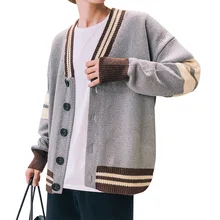 Повседневные осенне-зимние свитера Мода мужские с широкой талией однобортный вязаный кардиган модные зимние топы для мужчин