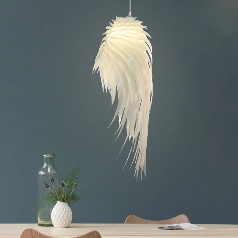 

SETTEMBRE Modern PVC Feather Ceiling Lights LED Living Room Hanging Lamp White Chandelier