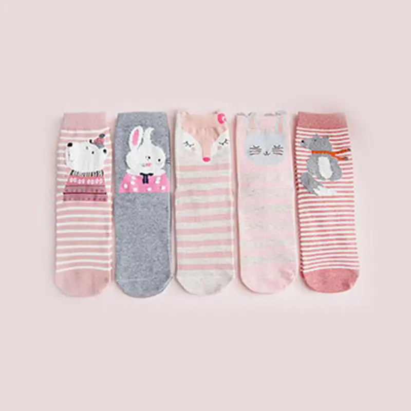 

5 Pairs Cotton Socks Women Japanese Funny Cartoon Cute Kawaii Short Socks Candy Color Casual Sports Breathable Sweat Thin Socks