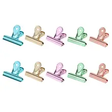 Бульдог зажимы эластичные и прочные многоцветные ed цвет складной переплет скрепки для бумаги металлические зажимы для переплета упаковка из 10(50 мм