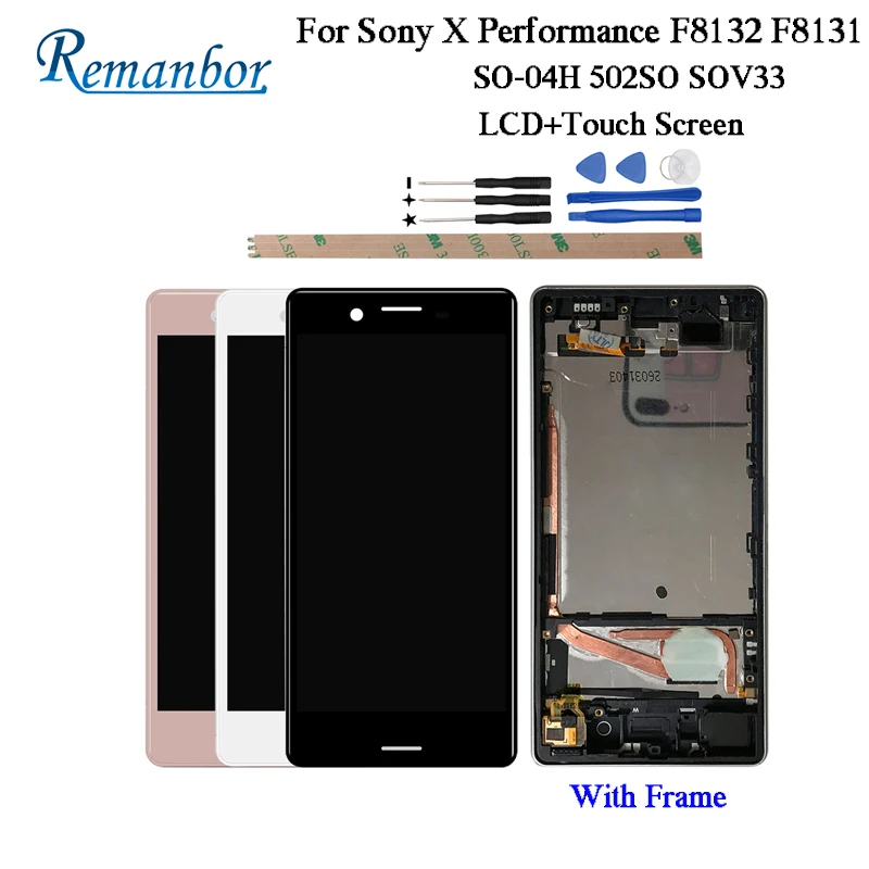 

Remanbor For Sony X Performance F8132 F8131 SO-04H 502SO SOV33 LCD Display Touch Screen With Frame Assembly Repair Parts +Tools