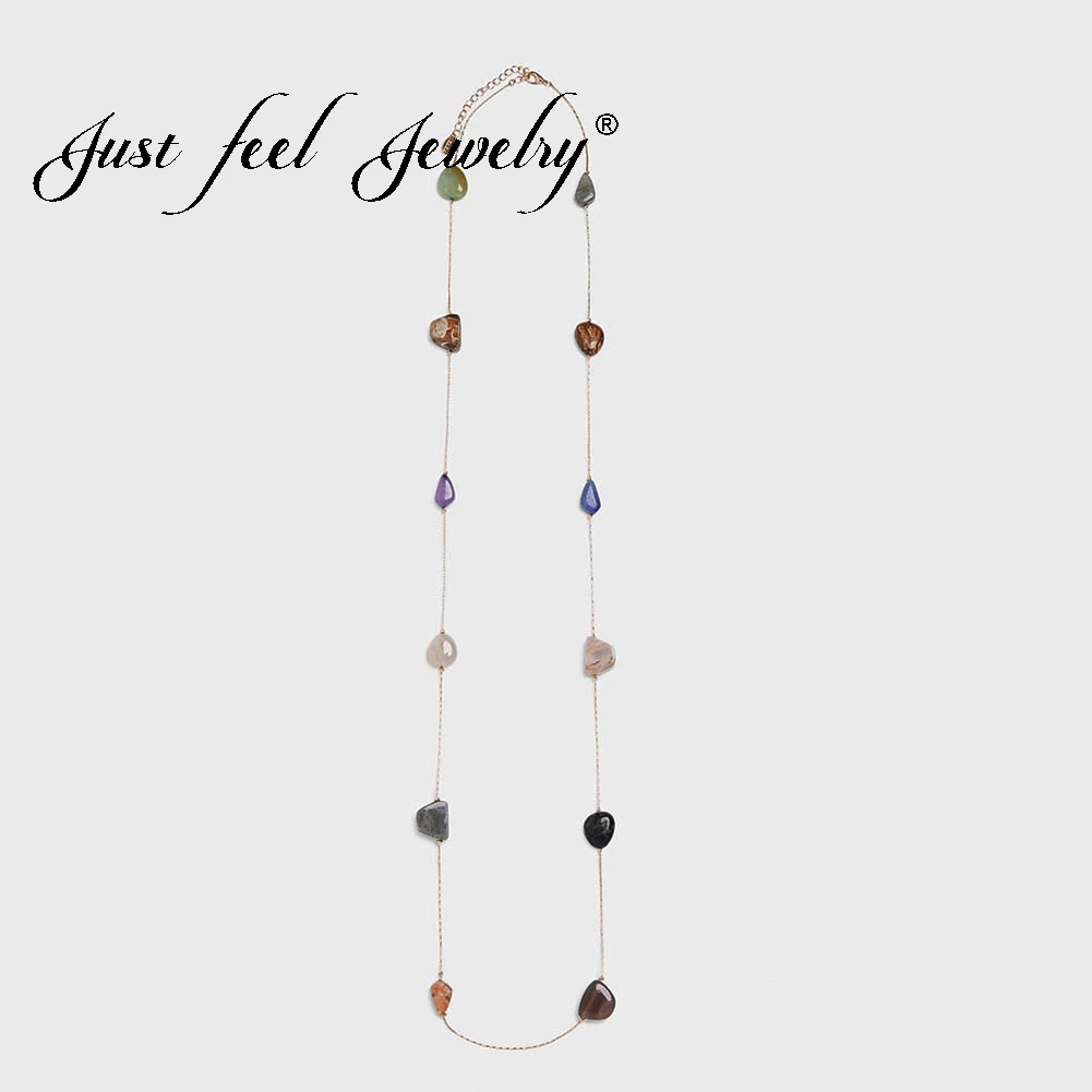 

JUST FEEL 2019 ZA New Resin Stone Necklace For Women Handmade Bohemian Wedding Accessories Statement Necklace Fashion Girl Party