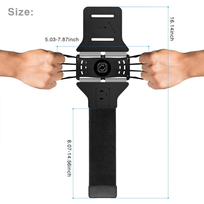 IKinHo Detachable 360 Degrees Rotatable Sports Armband for 4-6.5 inch phone for HUAWEI/Nokia/iPhone/Samsung/Google