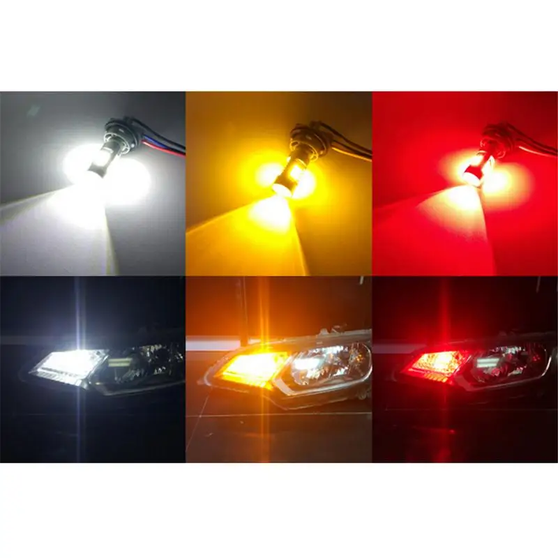 2 шт. 22SMD Серебряный Новый тип 7440/3156 задний свет вафли чип SMD3030 желтый красный белый