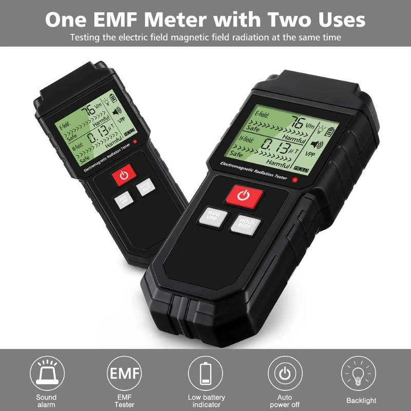 UK Electromagnetic Radiation Tester EMF Meter Electric Magnetic Field Detector