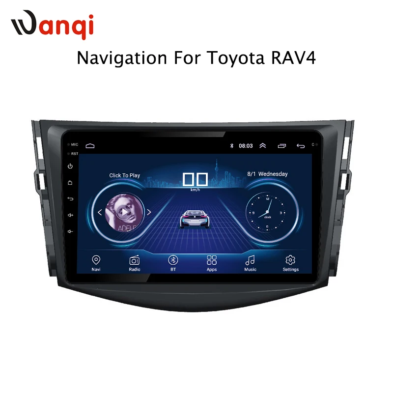 

10.1inch Android 8.1 Car GPS Navigation for Toyota RAV4 2007-2012 Support Stereo Audio Radio Video Bluetooth