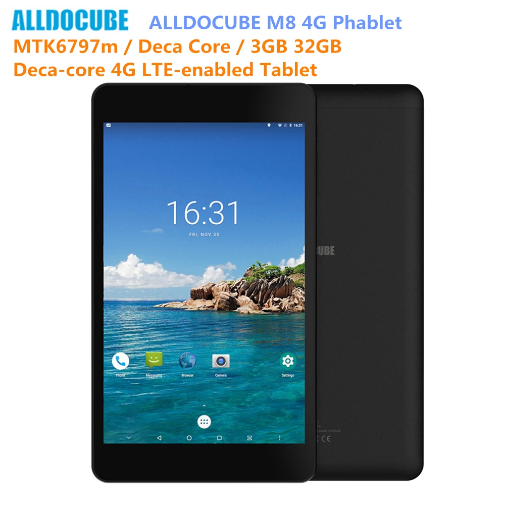 Ветвью ALLDOCUBE и M8 MT6797X Helio X27 Deca Core размер экрана 8 &quotAndroid 0 4G Телефонный звонок