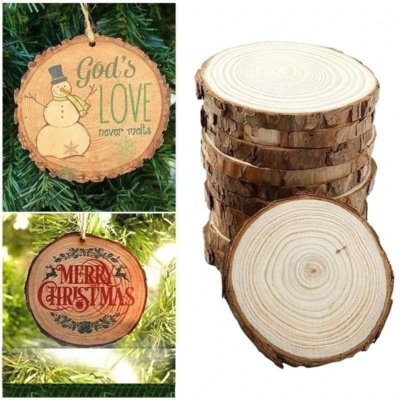 Деревянные Ремесла сделай сам натуральные круглые деревянные ломтики круги с