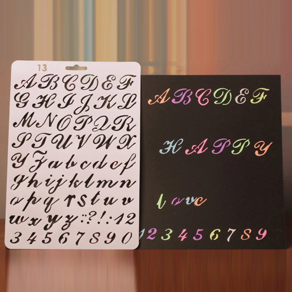 

NEW Alphabet ABC Number Layering Stencils Sticker Painting Scrapbooking Paper Card Template Decoration