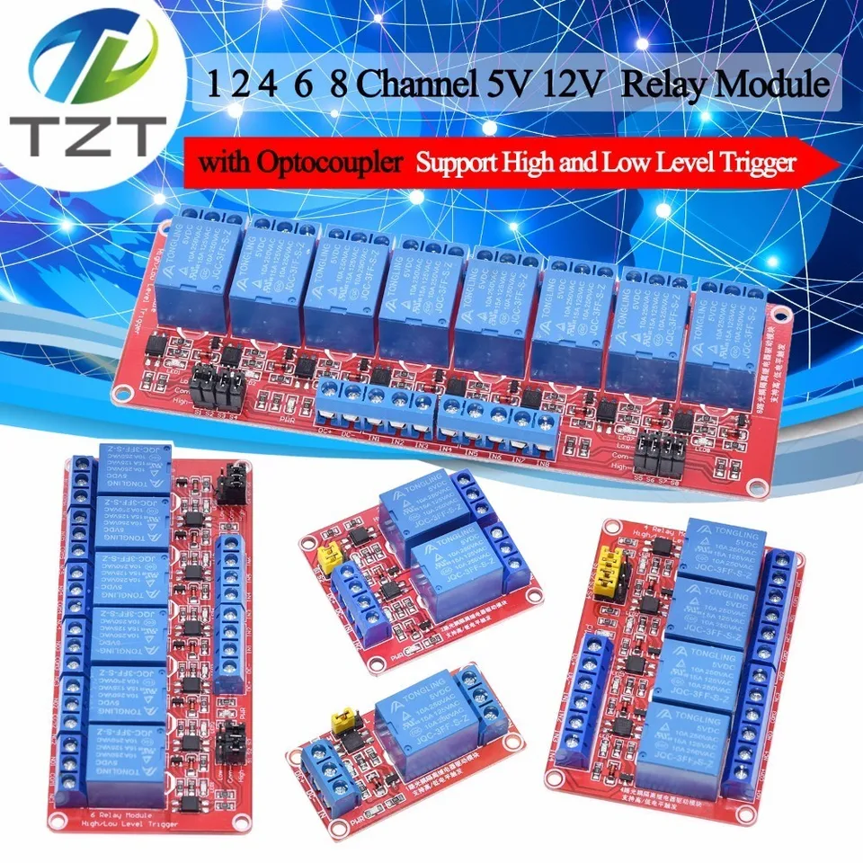 ZHITING Lot de 6 modules de relais 12 V 1 canal avec support disolation optocoupleur d/éclencheur haut ou bas niveau