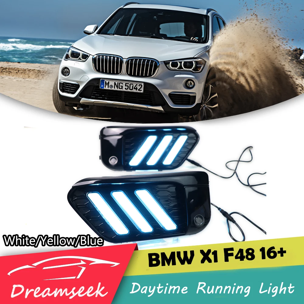 3 цвета СВЕТОДИОДНЫЙ DRL для BMW X1 F48 2016 2017 2018 2019 дневной ходовой светильник Mustang стиль