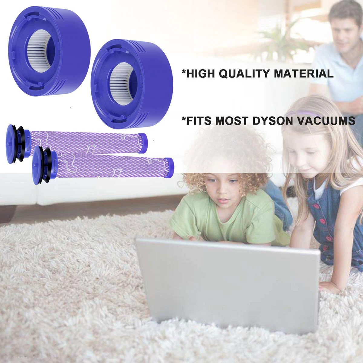 2 упаковки для Dyson V8 предварительный фильтр + HEPA Post совместимый V7 животное