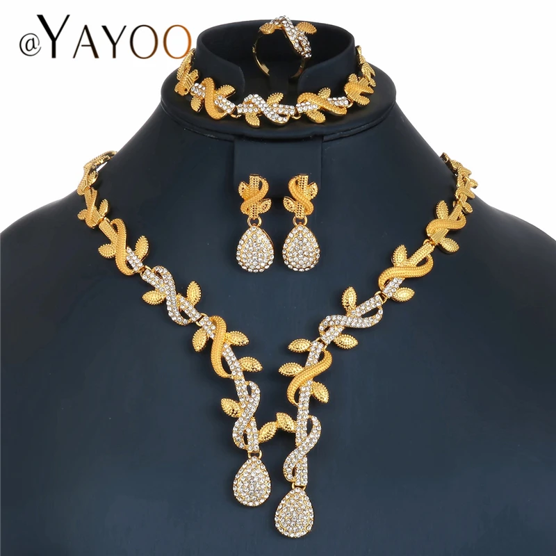 

African Jewelry Sets For Women Best Gift Gold Color Bridal Jewelry Sets Earing And Bracelet Nigeria Wedding Dubai Jewelry Set