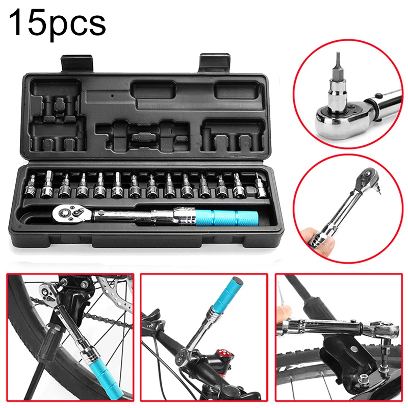 

Nickel-chromium Alloy Steel Bicycle Drive Torque Wrench Key Tool Socket Set