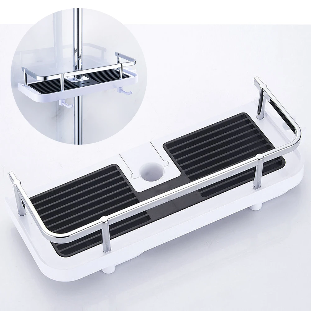 

Organizer Multifunctional Lift Bar Shower Storage Rack Punch-free Soap Tray Holder