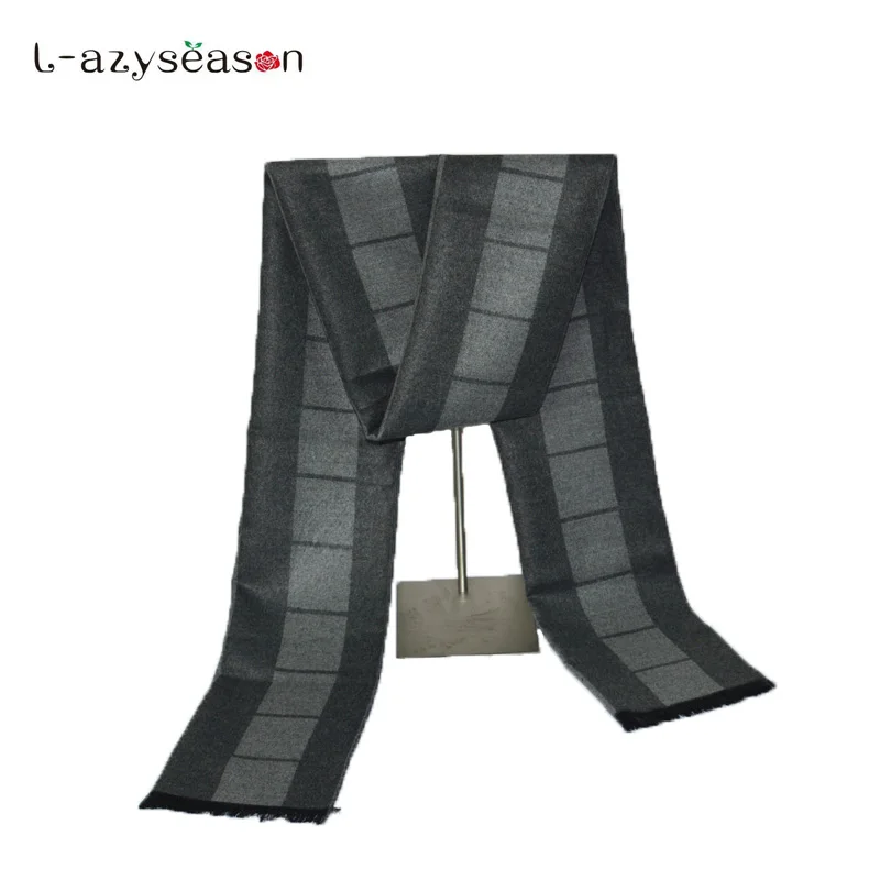 

L-azyseason 2019 new brand winter cashmere scarf men Fashion Design Scarves Business Gift long size male kerchief 180 X 30 CM