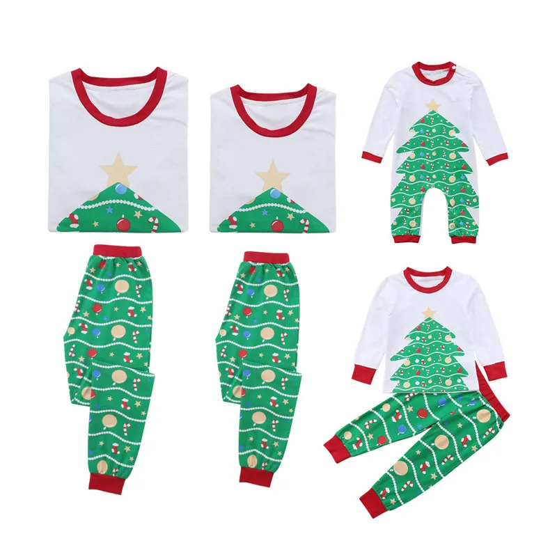 

2018 Fashion Christmas Family Match Pajamas set Autumn Adults Kids Print boy girl Cute PJS Sleepwear Nightwear Homewear Hot sell