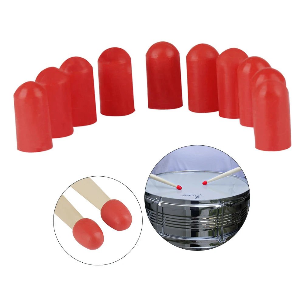 10pcs Drumstick Silent Tips Mute Drum Stick Mallet Protectors Covers