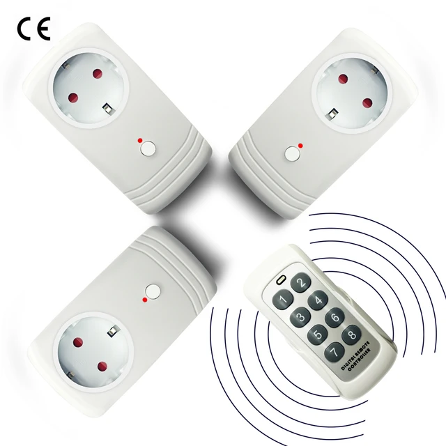 3pcs Wireless RF 433MHz Intelligent 3 Smart Electrical Power Plug
