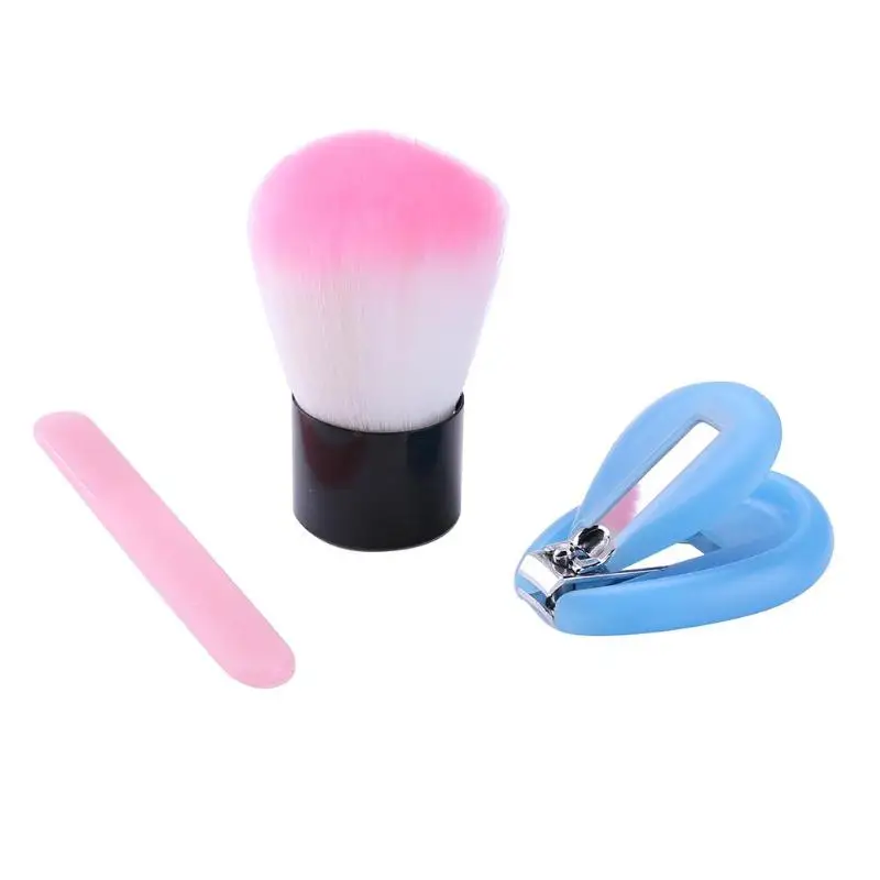 

3pcs/Set Kids Adult Nail Art Polish Nail Scissors Grinding Brush Nail File