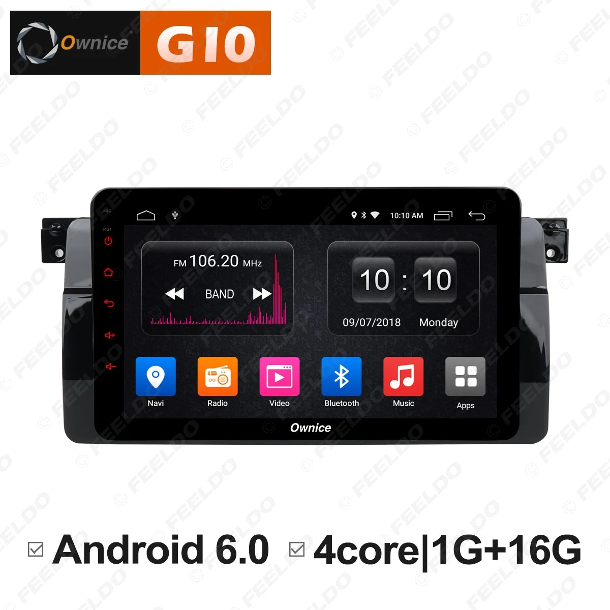 

FEELDO 8"Android 6.0 4-Core/DDR3 1G/16G/Support 4G Dongle Car Media Player With GPS/FM/AM RDS Radio/Bluetooth For BMW E46 (1din)