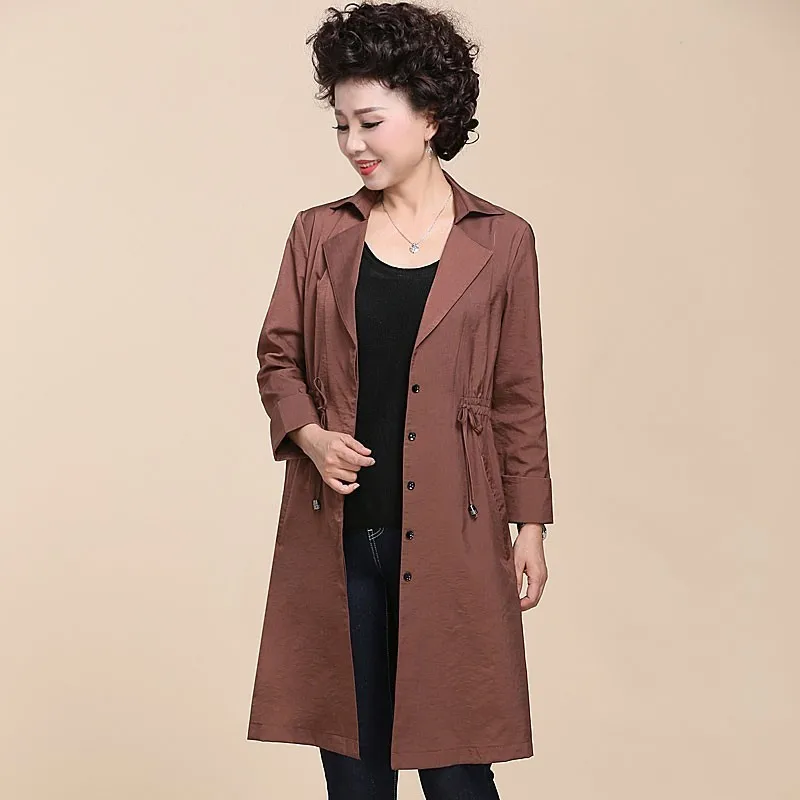 

Women Single Breasted Trench Coat 2019 New Spring Autumn Ladies Elegant Long Sleeve Coats Outwear Plus Size 6XL