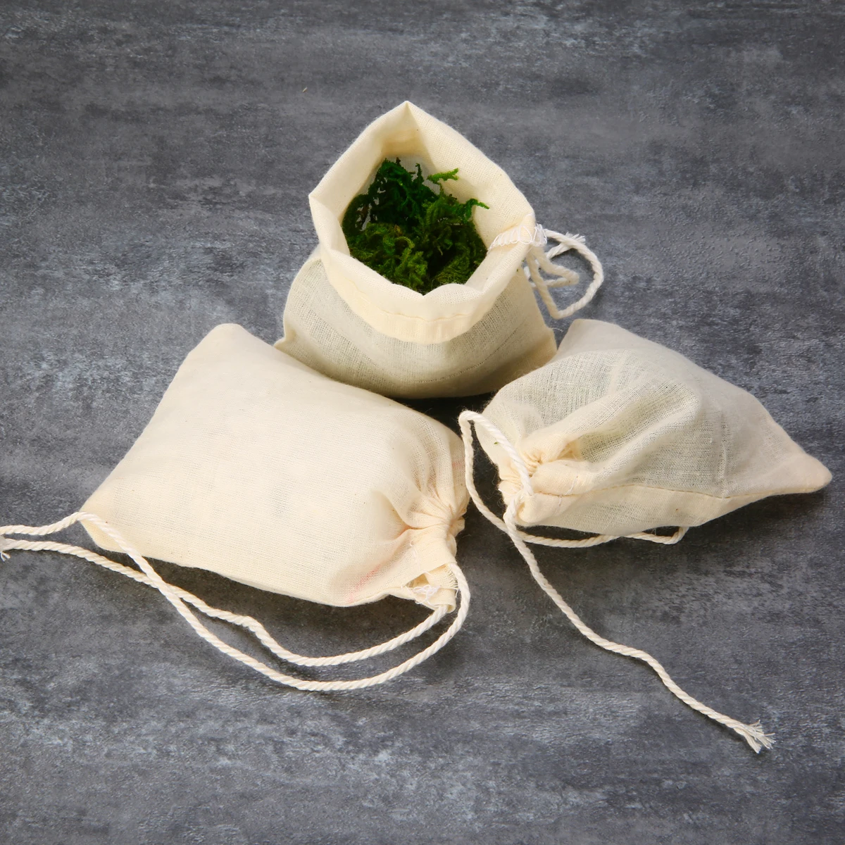 

Mayitr 10pcs Empty Tea Bags With String Heal Seal Filter Bag Cotton Muslin Drawstring Strainer for Herb Loose Tea Supplies