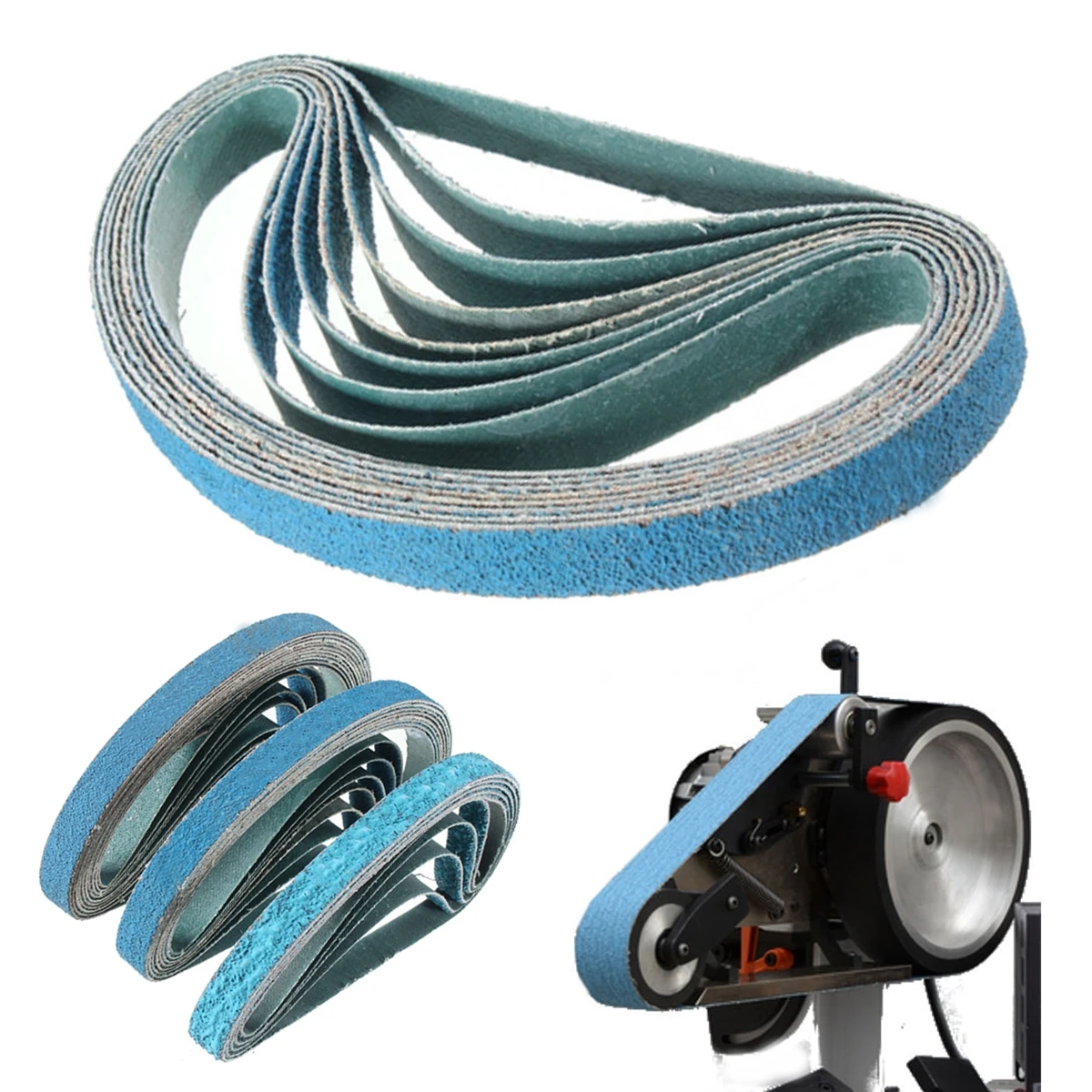 DWZ 10x 40/60/80 Grit 1/2''x18'' Zirconia Sanding Belts Powerfile For Black Deckerin Abrasive