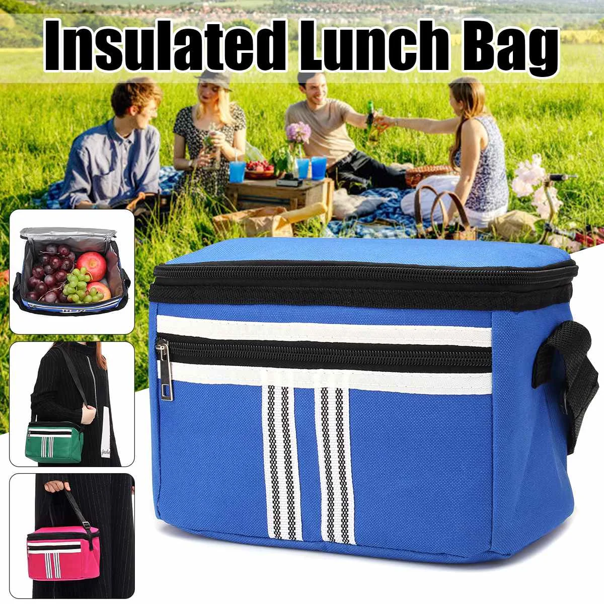

Insulated Picnic Bag Outdoor Lunch Bag for Women kids Men Thermal Cooler Box Canvas Food Packaging Multifunction Storage Bag