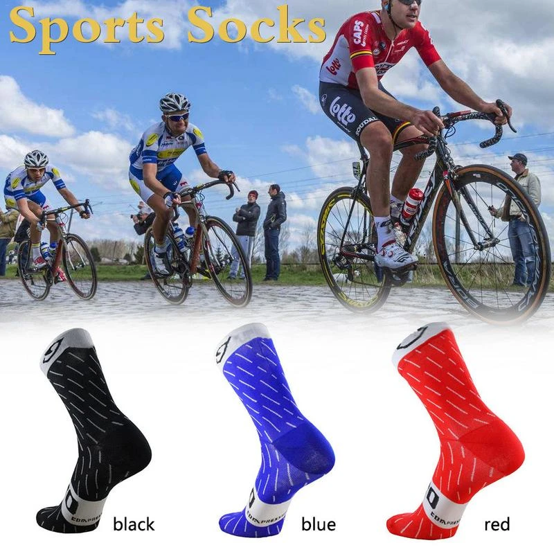 Ciclismo calcetines hasta la rodilla trepar transpirable caminar outdoor Sport compresión