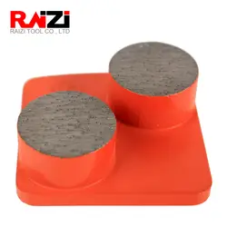 Raizi двойная кнопка Сегмент алмазный шлифовальный станок металлический сегмент инструменты Грит 30 Средний Бонд скребки для среднего бетона
