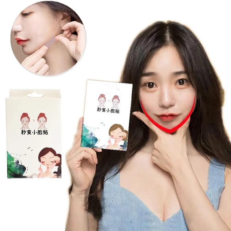 

10 pcs/Box Fashion V Face Sticker New Woman Girl Lady Thin Face Artifact Invisible Sticker Charming Face Makeup Medical Tape