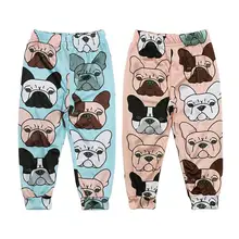 Брюки с принтом животных для маленьких мальчиков и девочек, детские осенние повседневные штаны