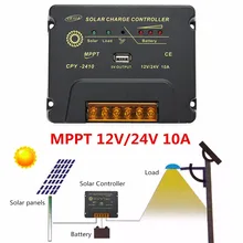 CPY-2410 12 V/24 V 10A USB со слежением за максимальной точкой мощности, Панели солнечные Батарея контроллер заряда