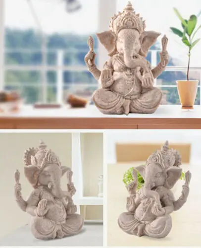 

Ganesha Ganesh Maharaaj Hindu GOD Antique Sandstone Statue Room Decor Belief AU