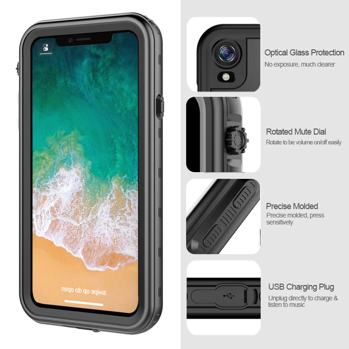 

Waterproof phone cases for For iPhone Xs Max/Xr Dustproof Case 360 Degree Protection Shockproof phone cover for iPhone Xr/Xs Max