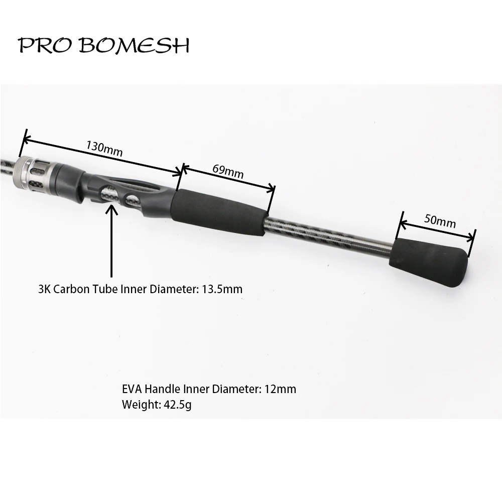 

Pro Bomesh 1Set Aluminum Locking Nut +3K Carbon Tube Spinning EVA Handle Kit DIY Fishing Rod Pole Accessory Repair Kit