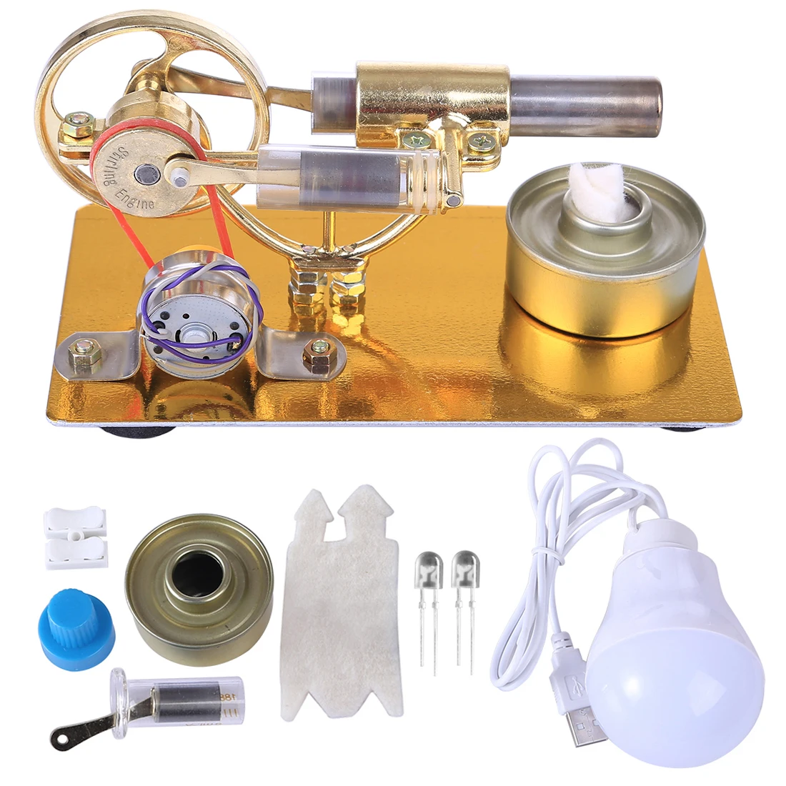 

2019 Hot Sale Discovery Toys Mini Stirling Motor Micro Model With Bulb Educational Toy Gift For Kid Children Adult