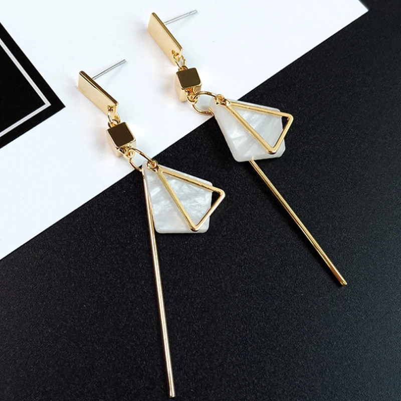 

Hot 2018 New Simple Strip Drop Geometry Earrings for women Hollow Fashion Jewelry pendientes mujer