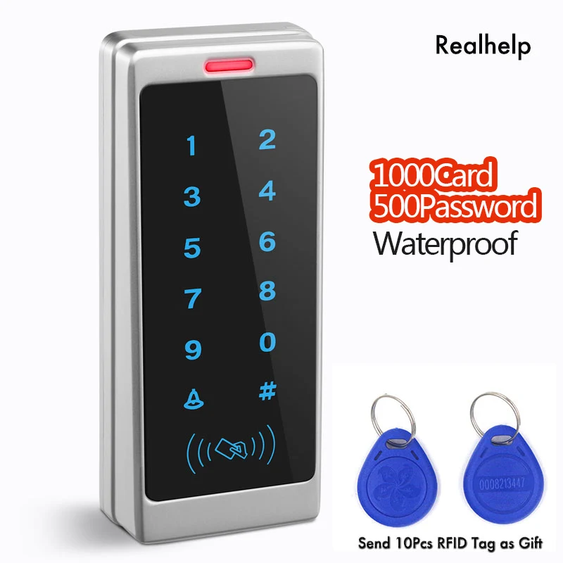 Поддержка 1000 карт и 500 пароль сенсорная клавиатура Входная система офисный доступ водостойкий контроль доступа Wiegand RFID считыватель карт