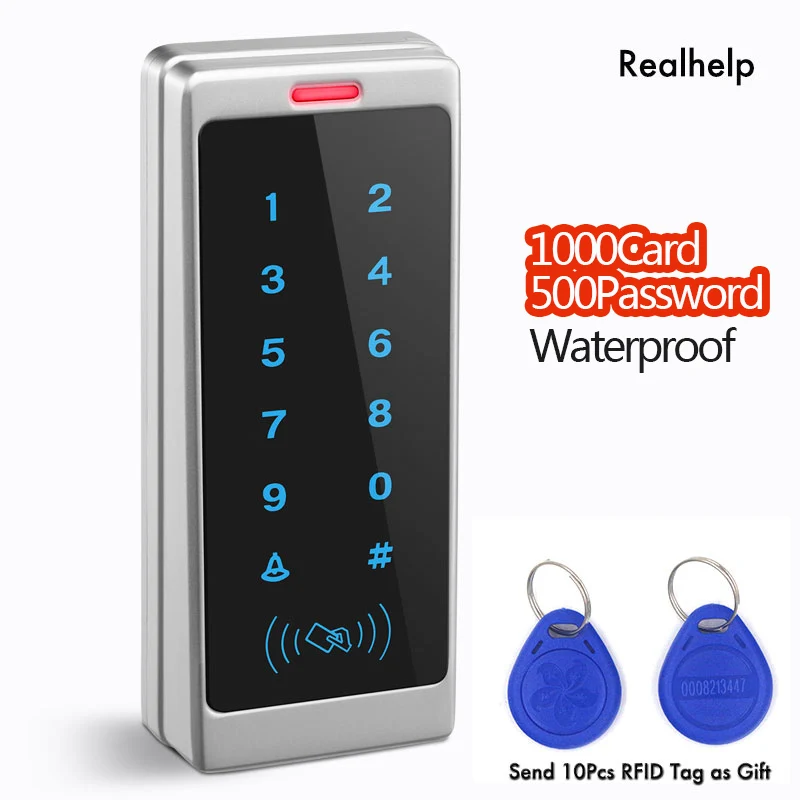

Support 1000Card and 500Password Touch Keypad Entry System Office Access Waterproof Access control Wiegand RFID Card Reader