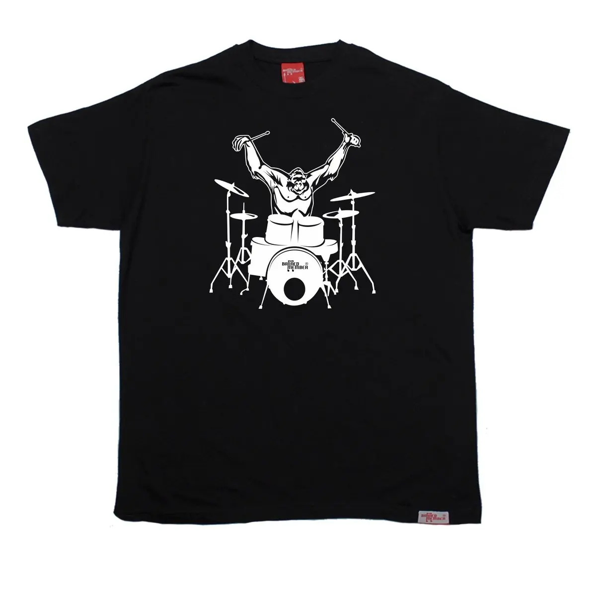 

Gorilla Drummer MENS Banned Member T-SHIRT Tee Birthday Gift Fashion Drum Kit Tees Brand Clothing Funny T Shirt Top Tee