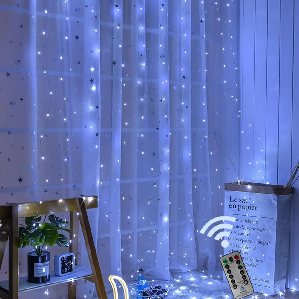

3x3M Curtain Fairy String Light USB 5V Powered with Remote Control for Christmas Wedding