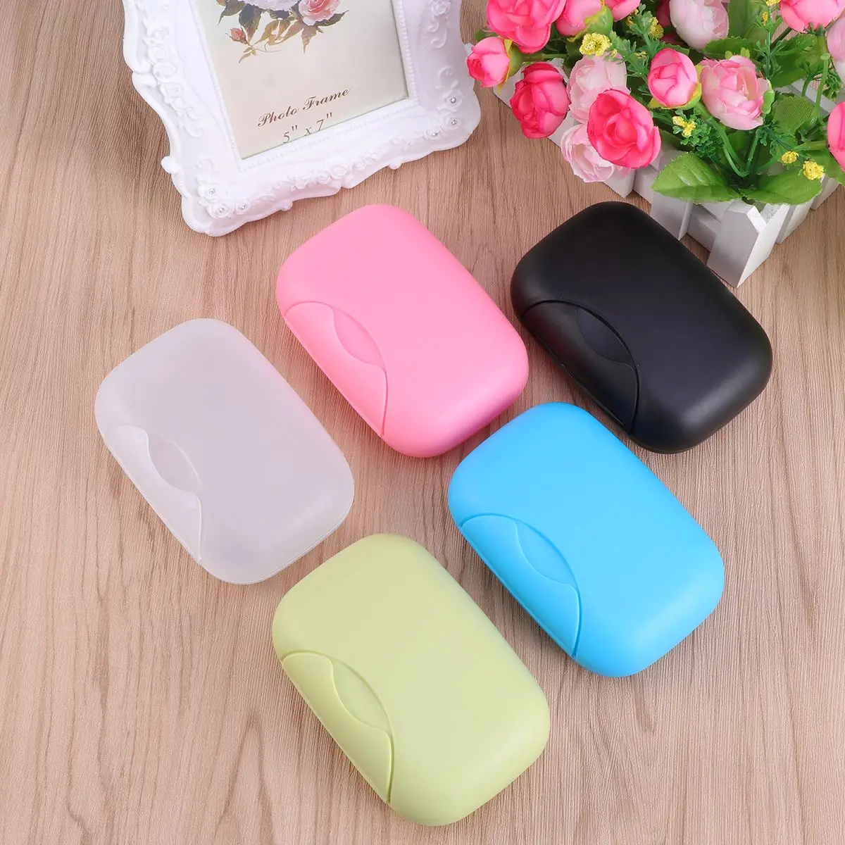 

Creative Portable Soap Dish Box Soap Holder Container Traveling Sealed Soap Case Size L Soap Dish Bathroom Supplies