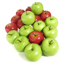 10 pçs/set Maçãs Artificiais de Frutas de Plástico Verde Maçã Vermelha Para A Decoração Do Casamento Loja de Exibição Falso Frutas Frutas Auxiliares de Ensino